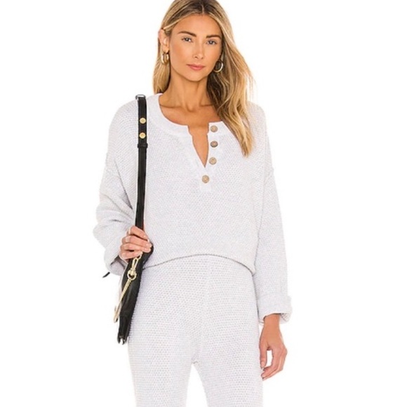 Free People Sweaters - Free People Hailey Top Only, Ivory Heather Small